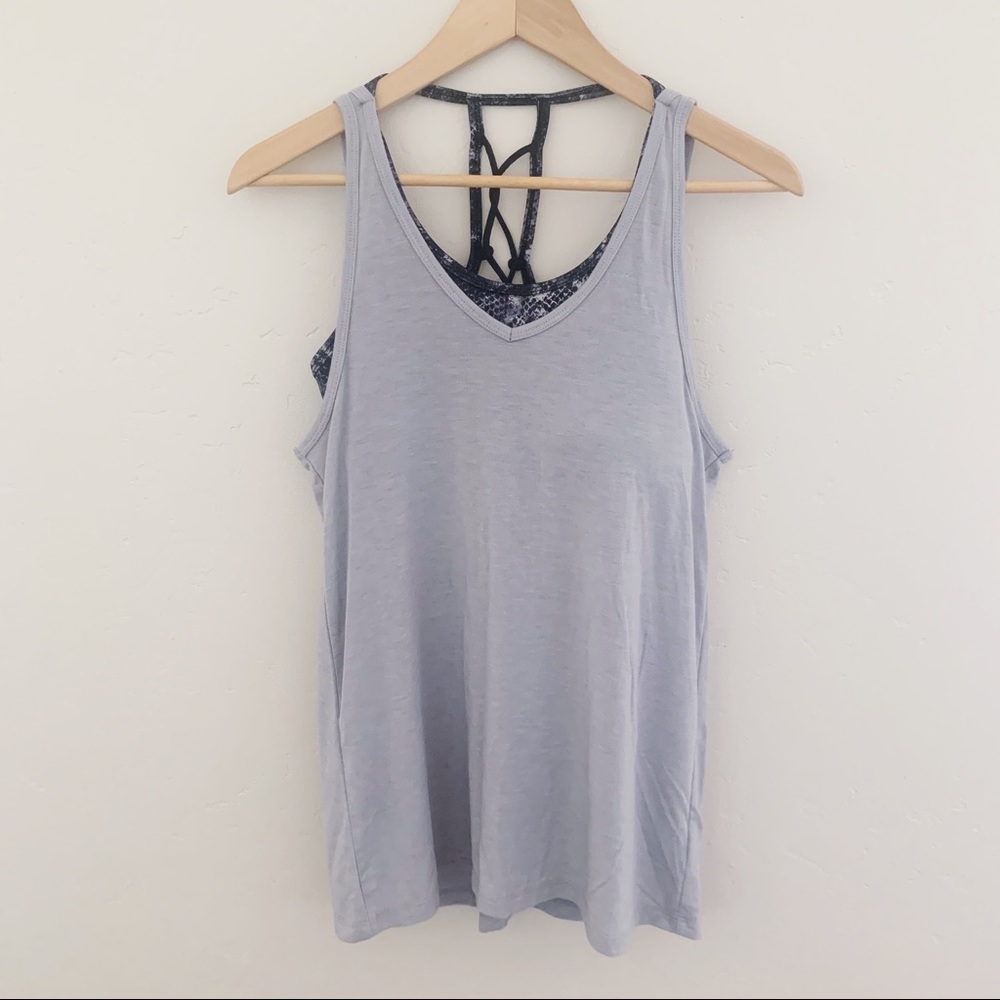 NWOT Champion Blue/Gray Tank Top With Sports Bra